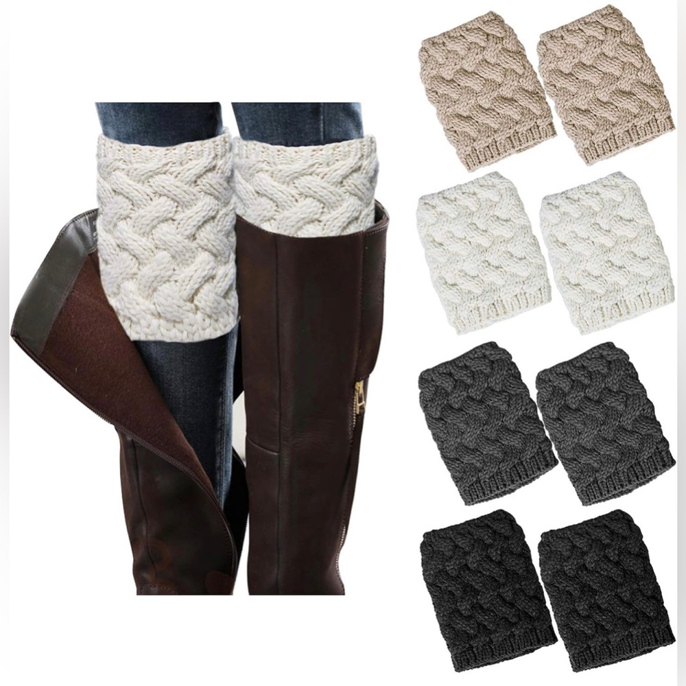 NWT 4 Pairs Boot Socks Winter Warm Crochet